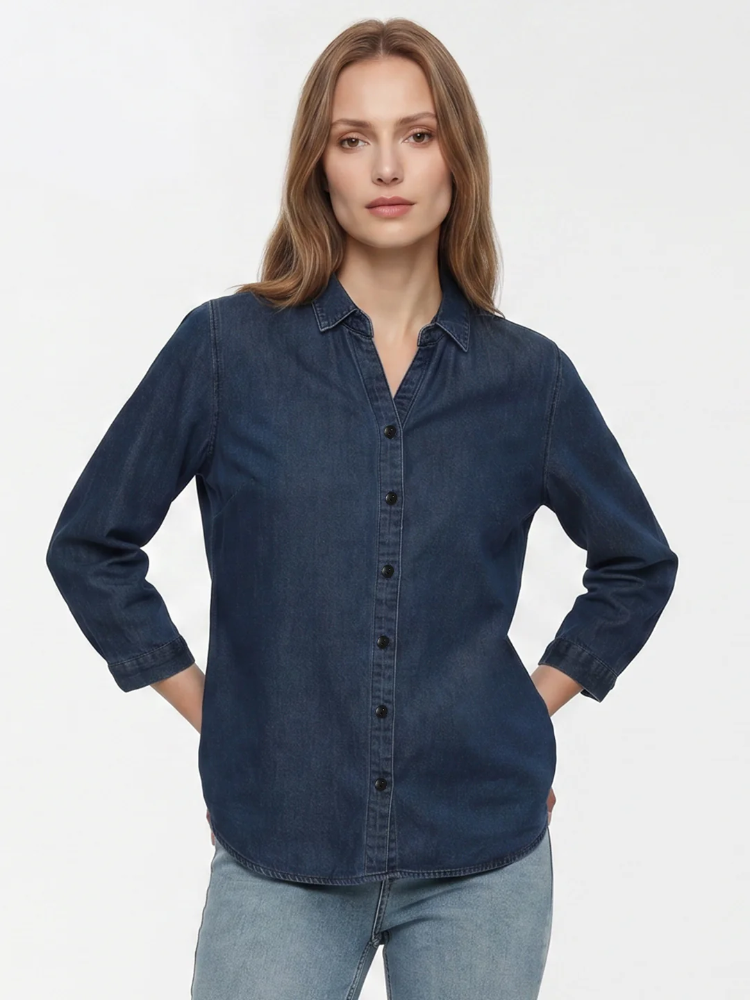 Women Dark Blue Shirt - Image 2