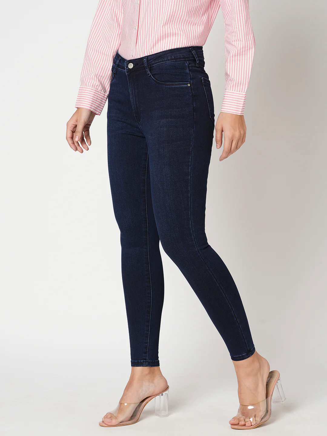 Women Dark Blue Sky High-Rise Skinny Fit Jeans - Image 6