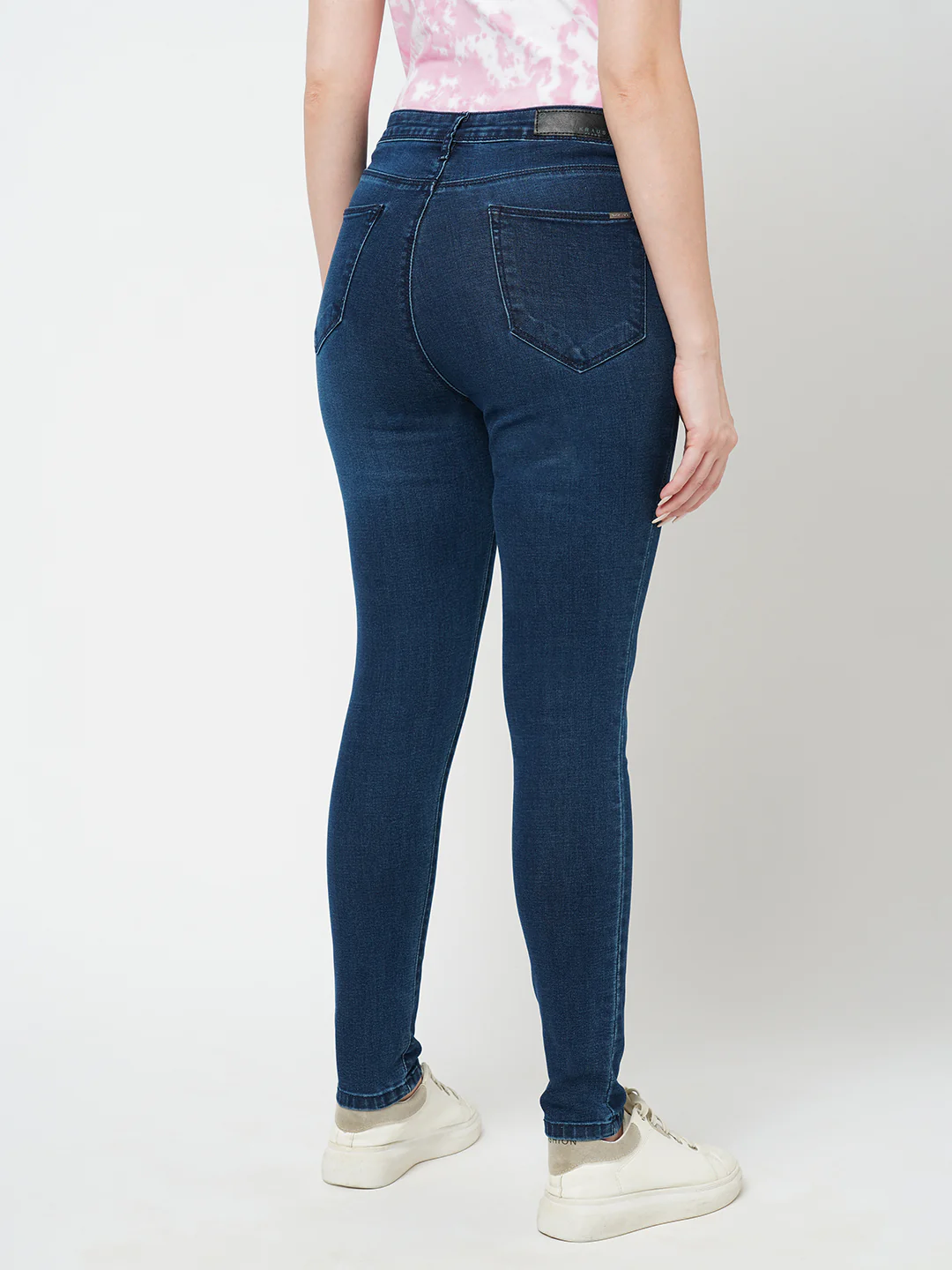 Women Dark Blue Sky High-Rise Skinny Jeans - Image 3