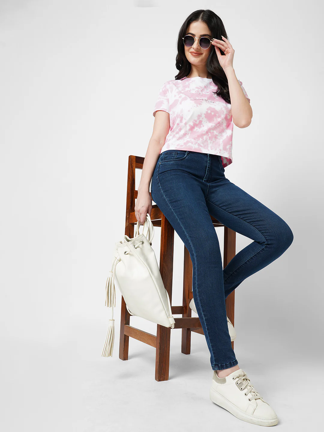 Women Dark Blue Sky High-Rise Skinny Jeans - Image 4