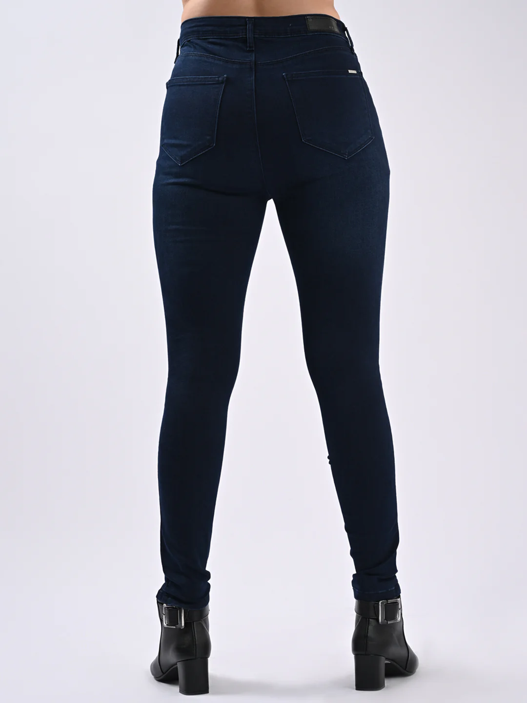 Women Dark Blue Sky High Skinny Jeans - Image 3