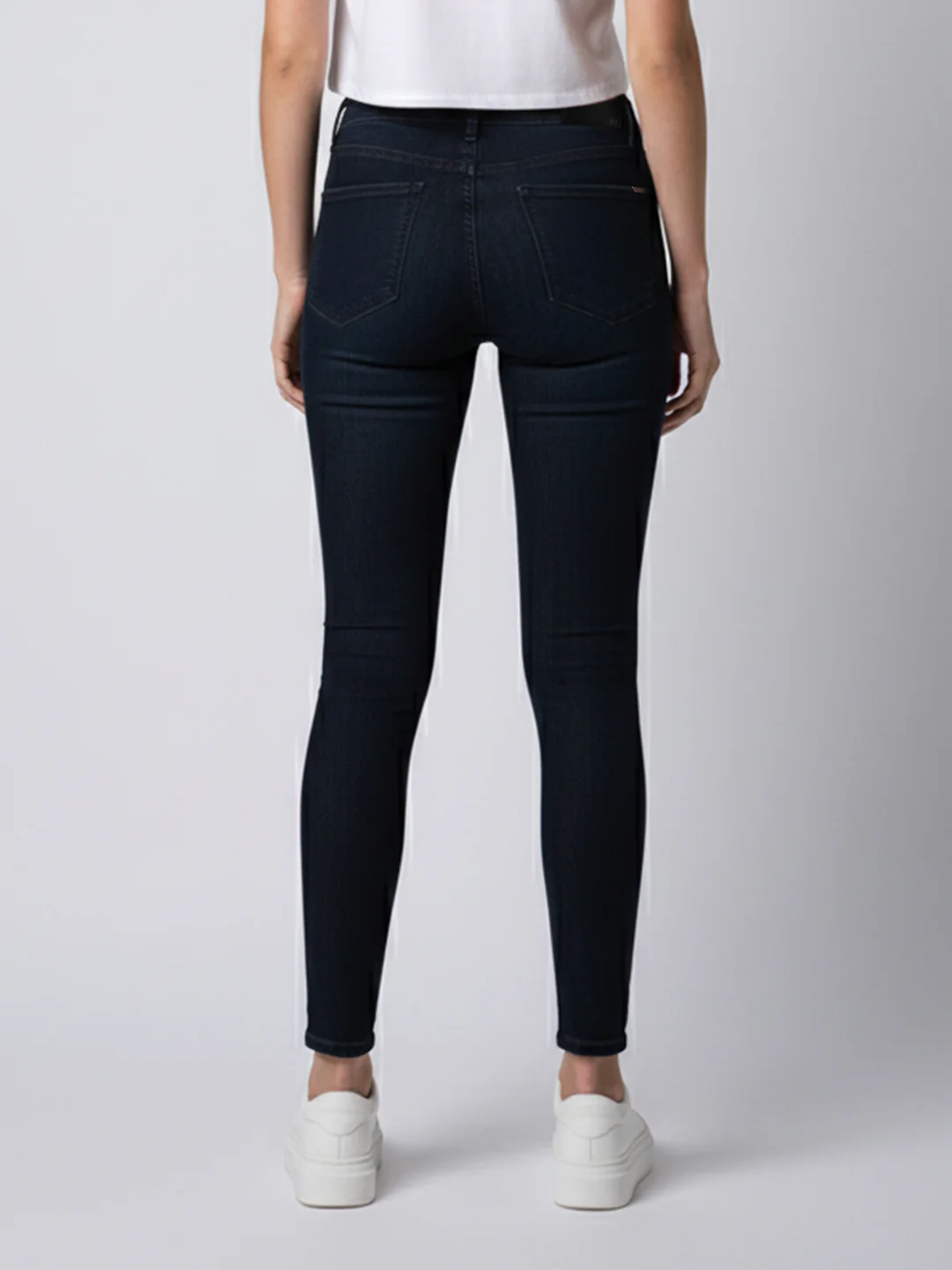 Women Dark Blue Sky High Skinny Jeans - Image 3