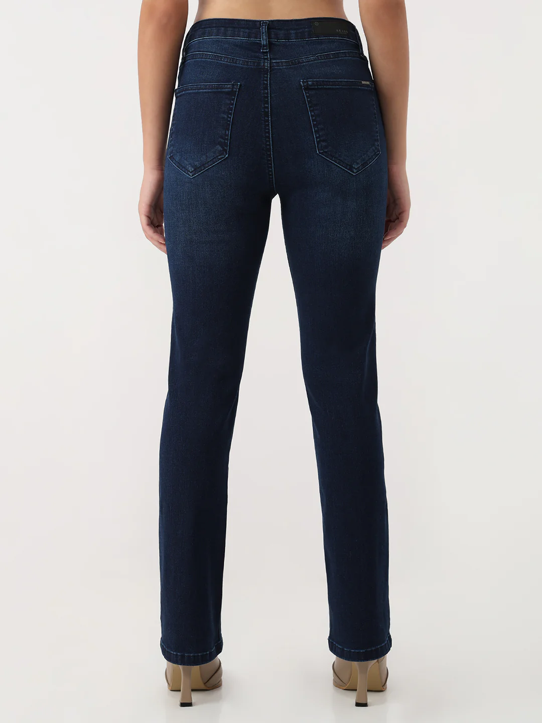 Women Dark Blue Slim Straight Fit Jeans - Image 3