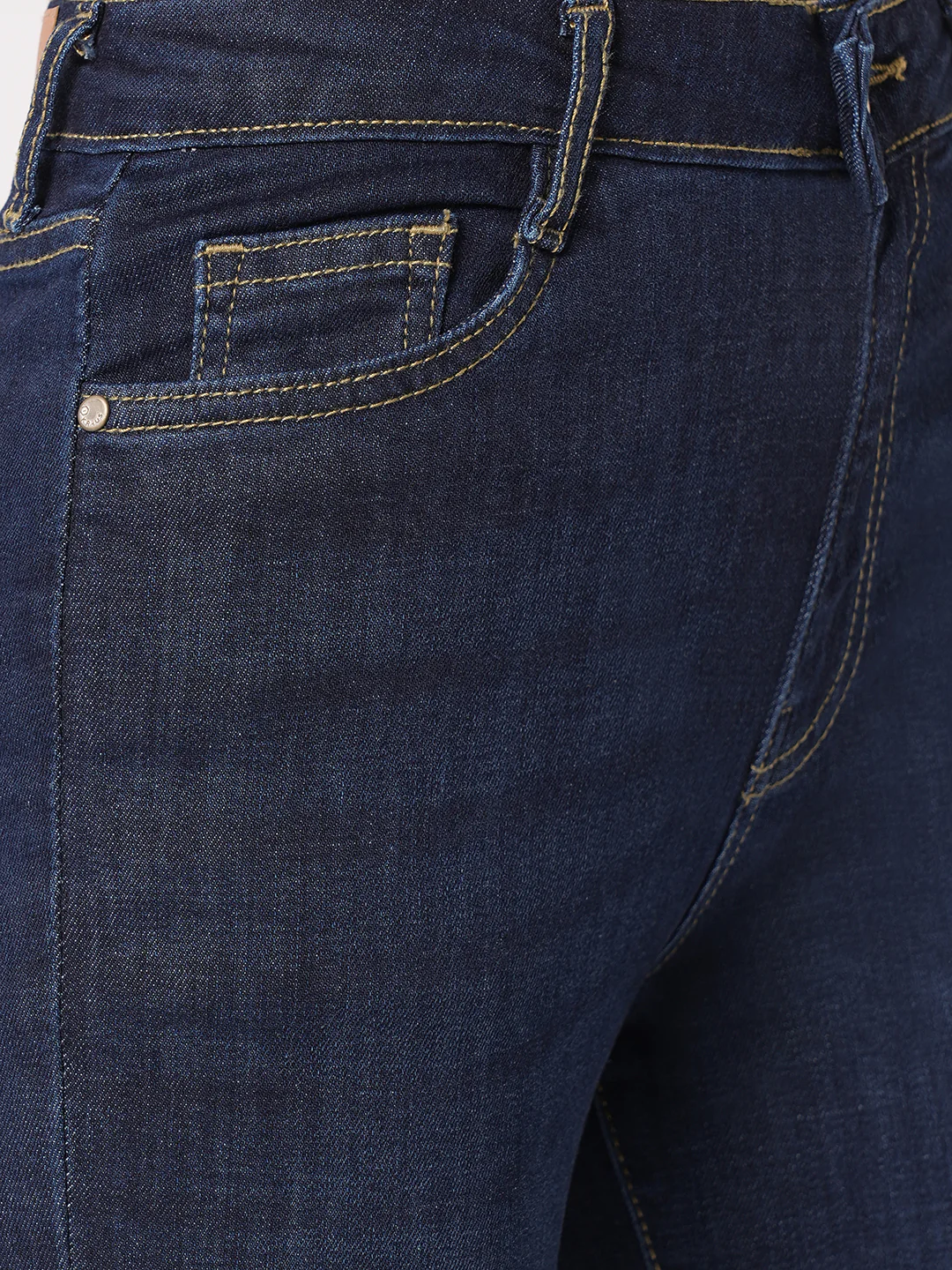 Women Dark Blue Slim Straight Fit Jeans - Image 5