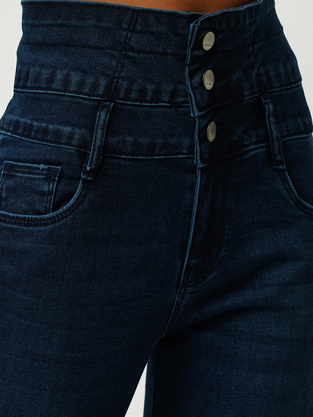 Women Dark Blue Super High-Rise Super Skinny Jeans - Image 4