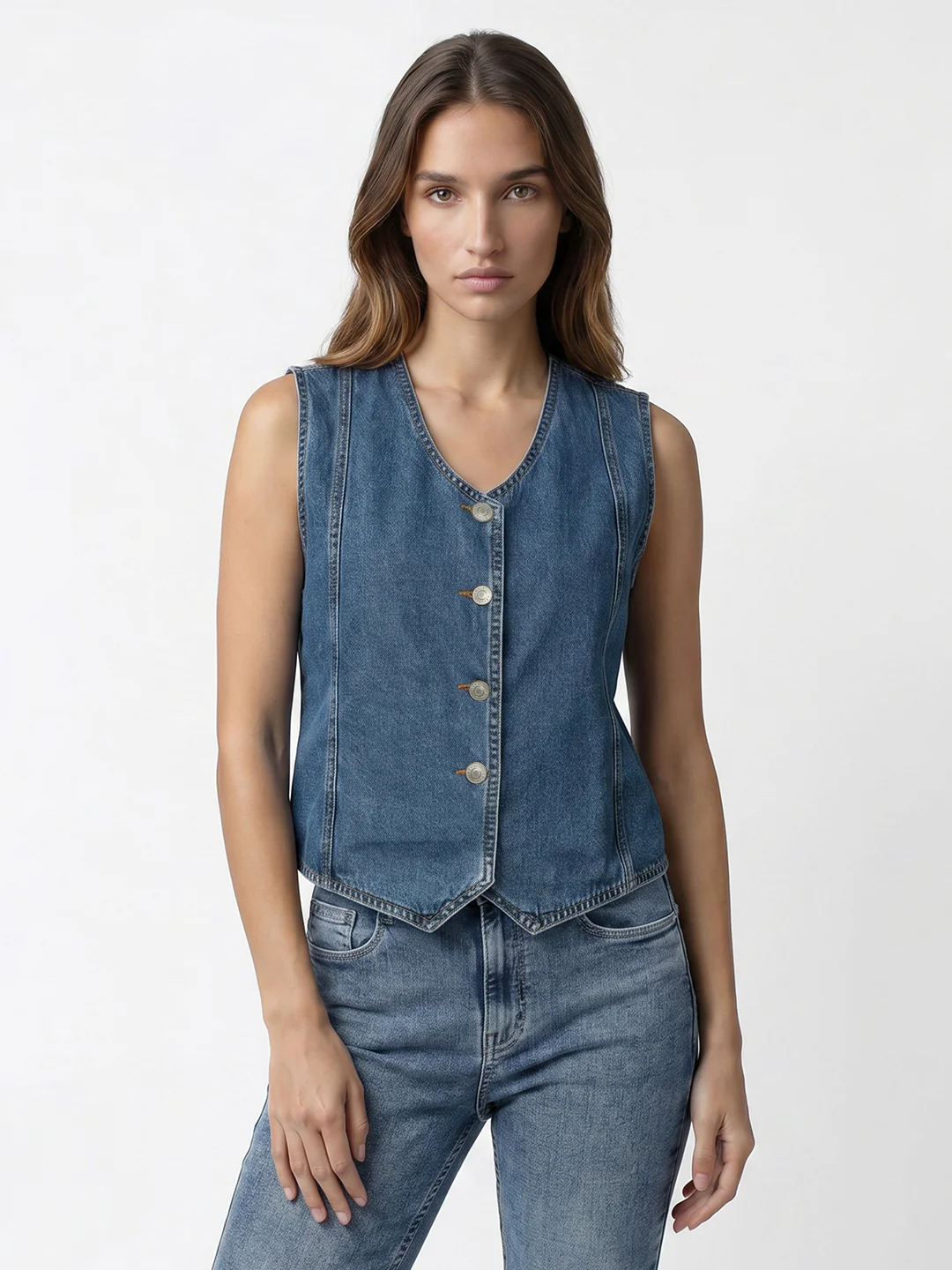 Women Dark Blue Vest - Image 2