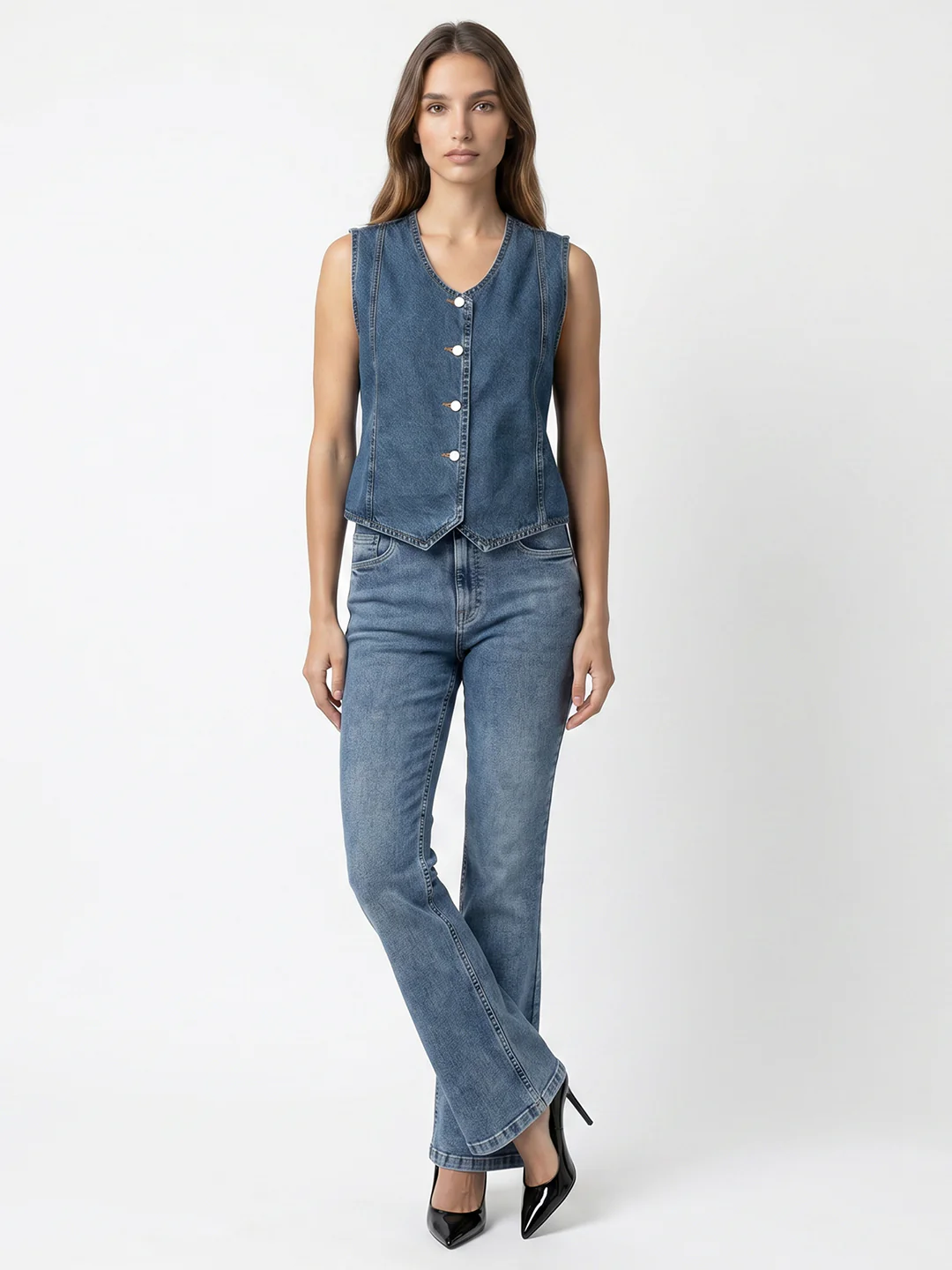 Women Dark Blue Vest - Image 4