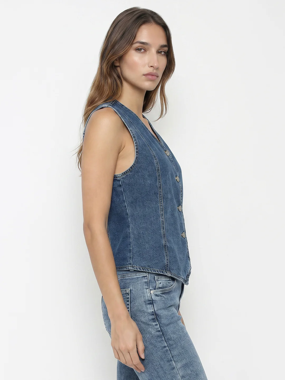 Women Dark Blue Vest - Image 5