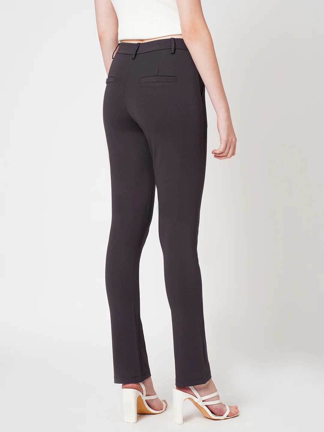 Women Dark Grey High-Rise Skinny Treggings - Image 3