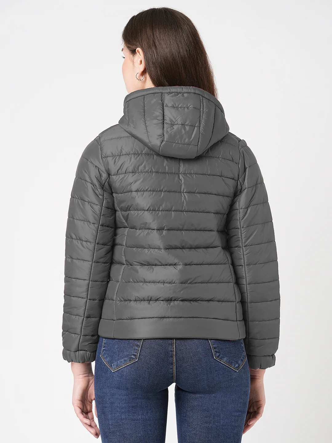 Women Dark Grey Winter Jacket - Image 3