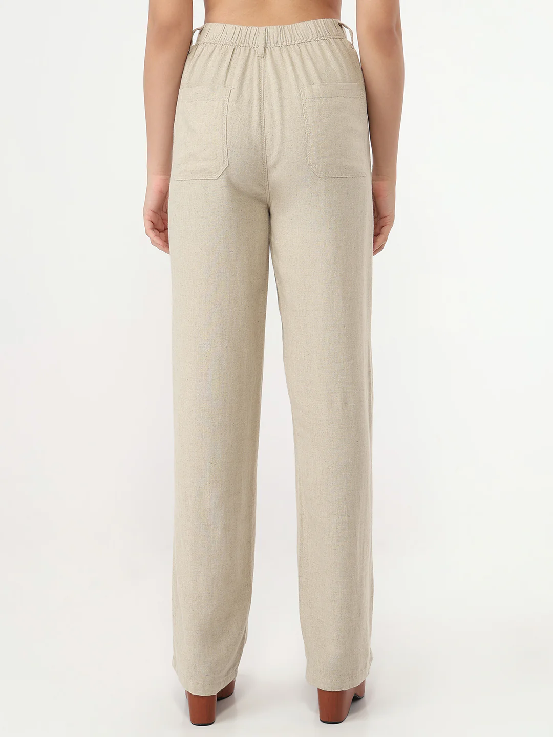 Women Dark Natural Loose Straight Fit Korean Pants - Image 3