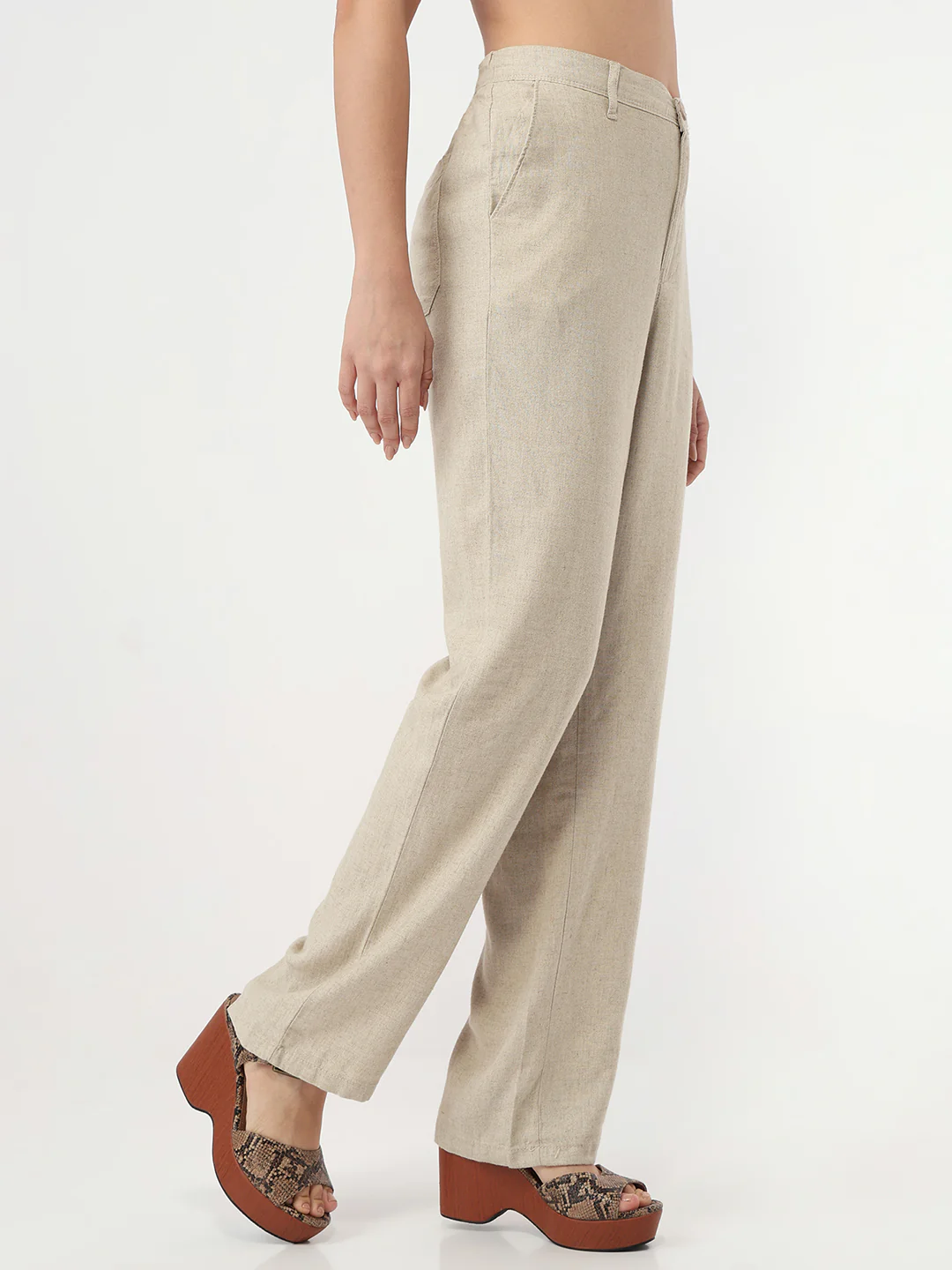 Women Dark Natural Loose Straight Korean Pants - Image 5