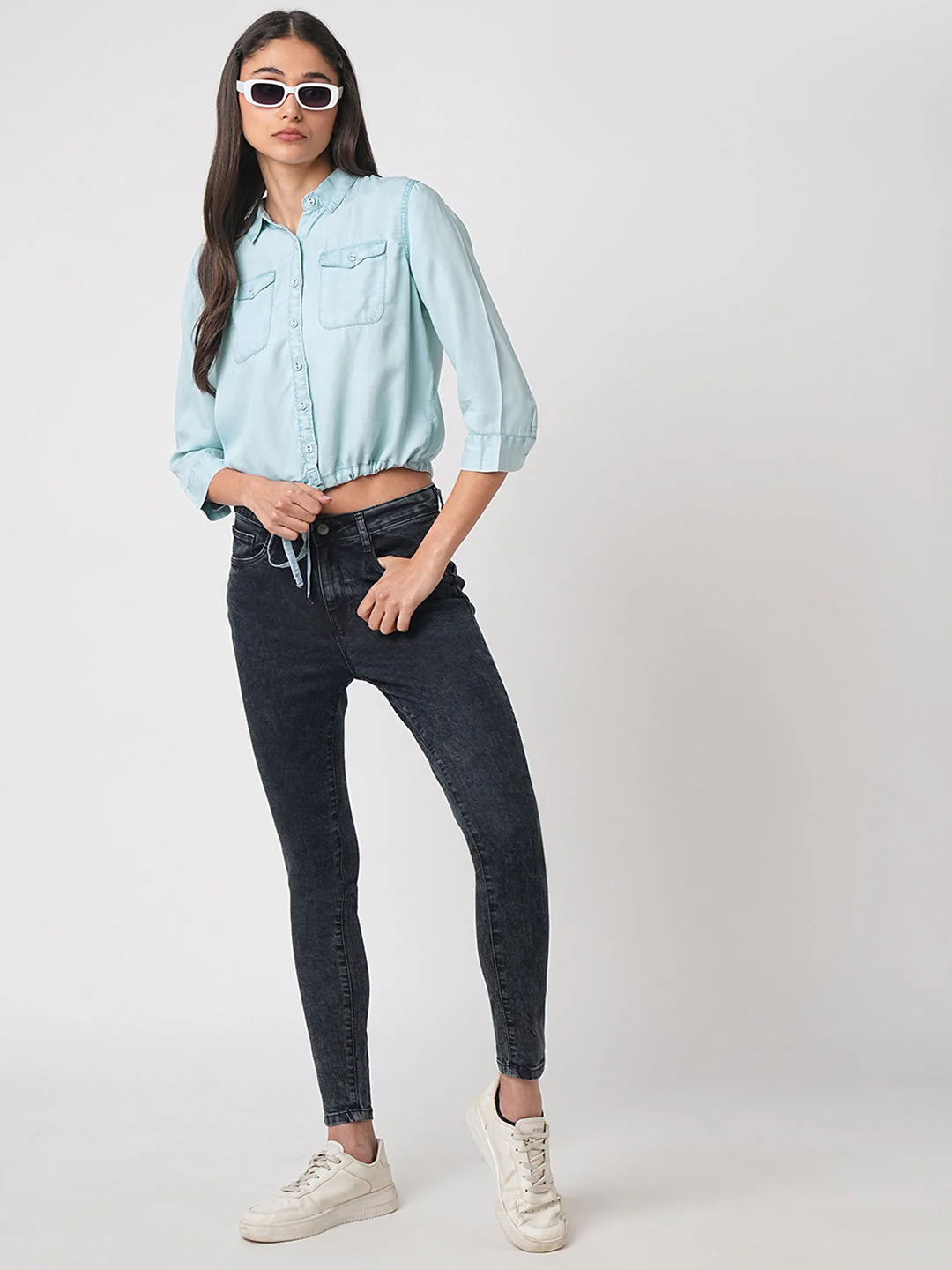 Women Denim Light Blue Shirt