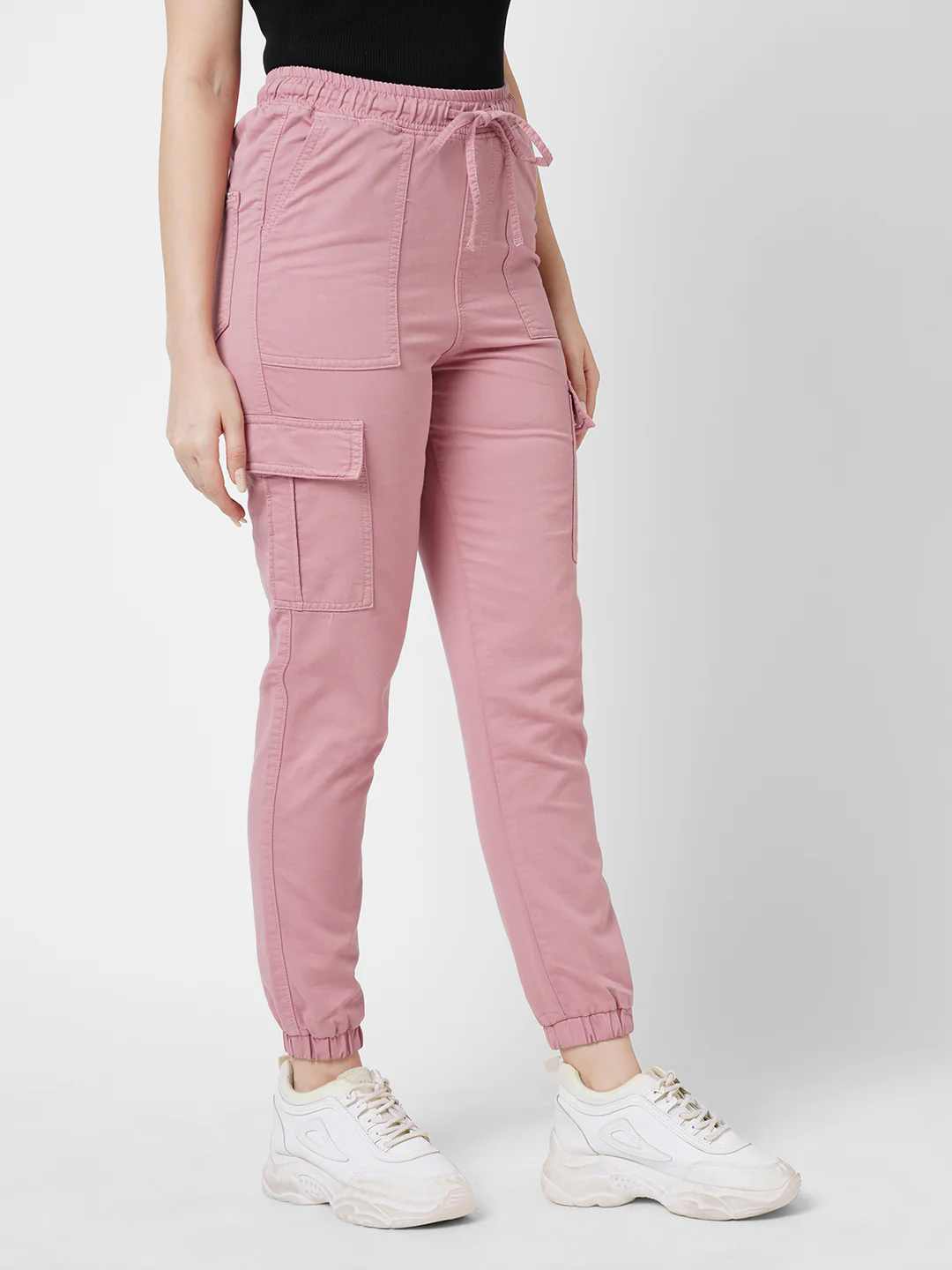 Women Dusty Pink Cargo Jogger - Image 5