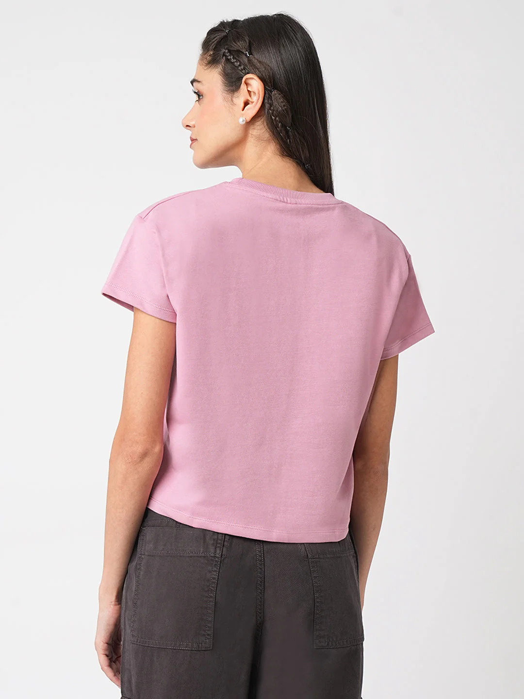 Women Dusty Pink Graphic Tees - Image 3