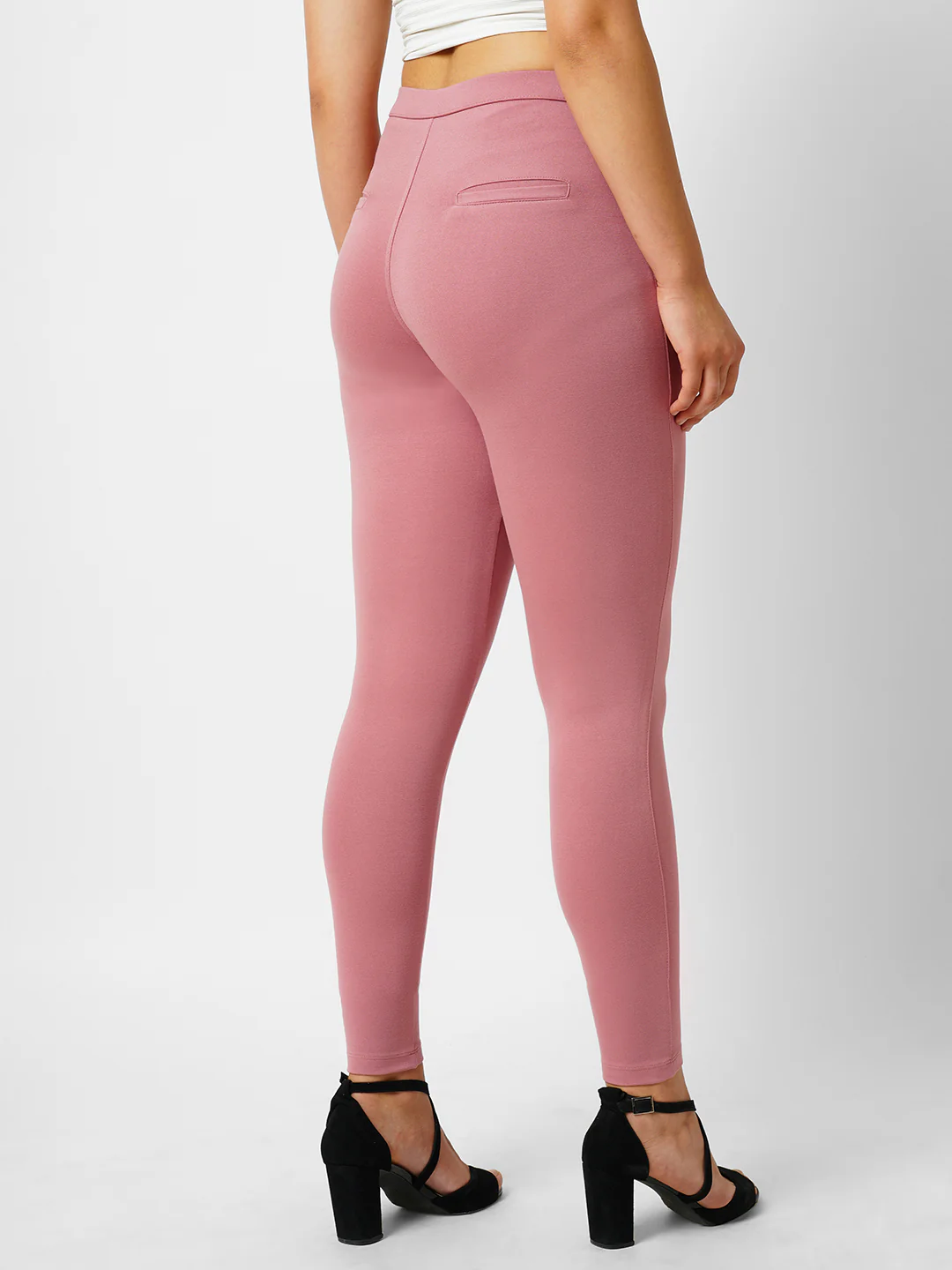 Women Dusty Pink High-Rise Skinny Treggings - Image 3