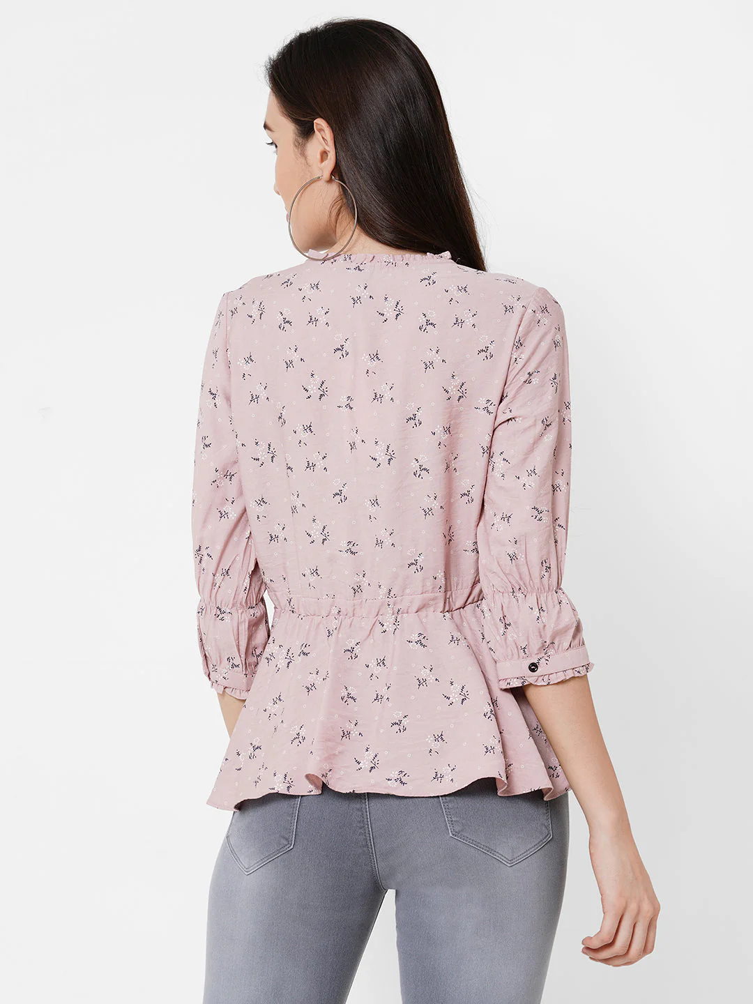 Women Dusty Pink Printed Top - Image 3