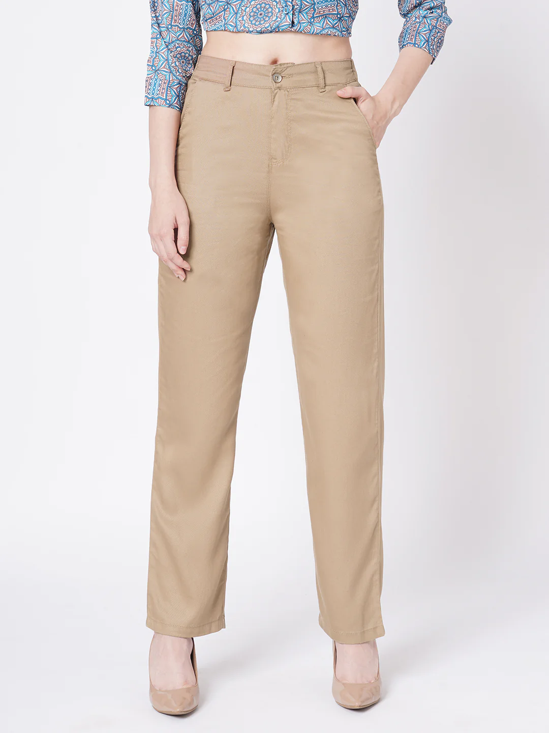 Women Dusty Rose High-Rise Loose Straight Jeans - Image 2