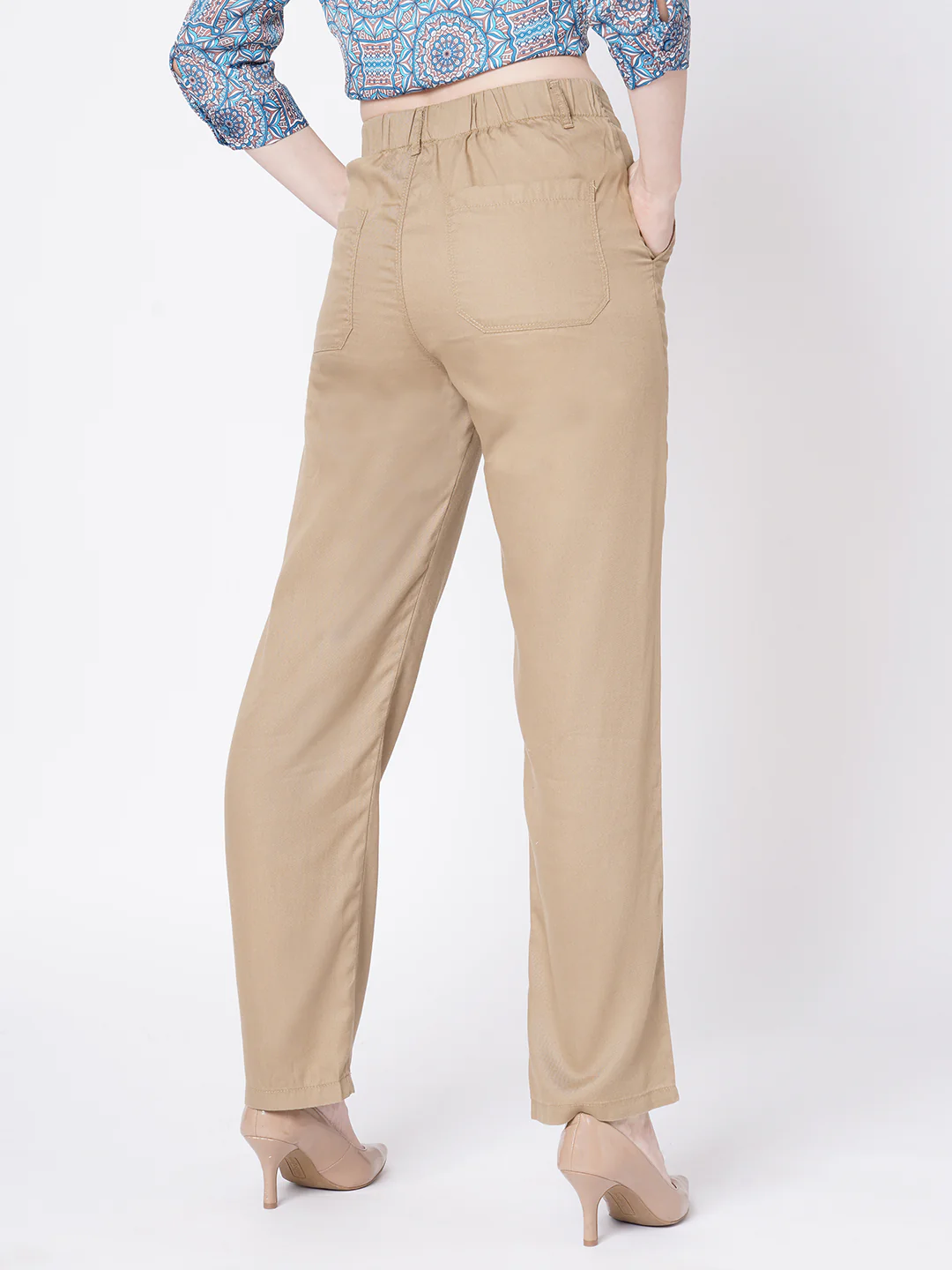 Women Dusty Rose High-Rise Loose Straight Jeans - Image 3