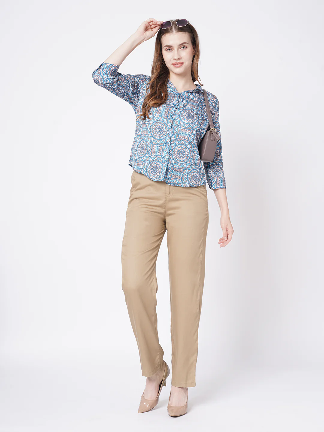 Women Dusty Rose High-Rise Loose Straight Jeans - Image 4