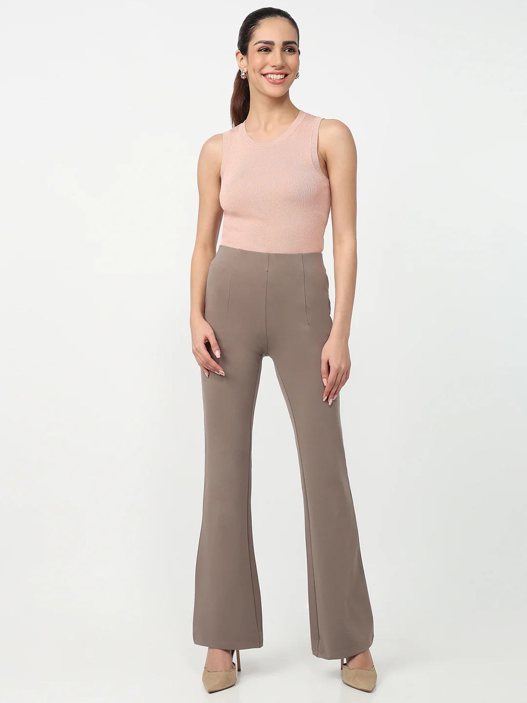 Women E Fawn High-Rise Flare Treggings - Image 4