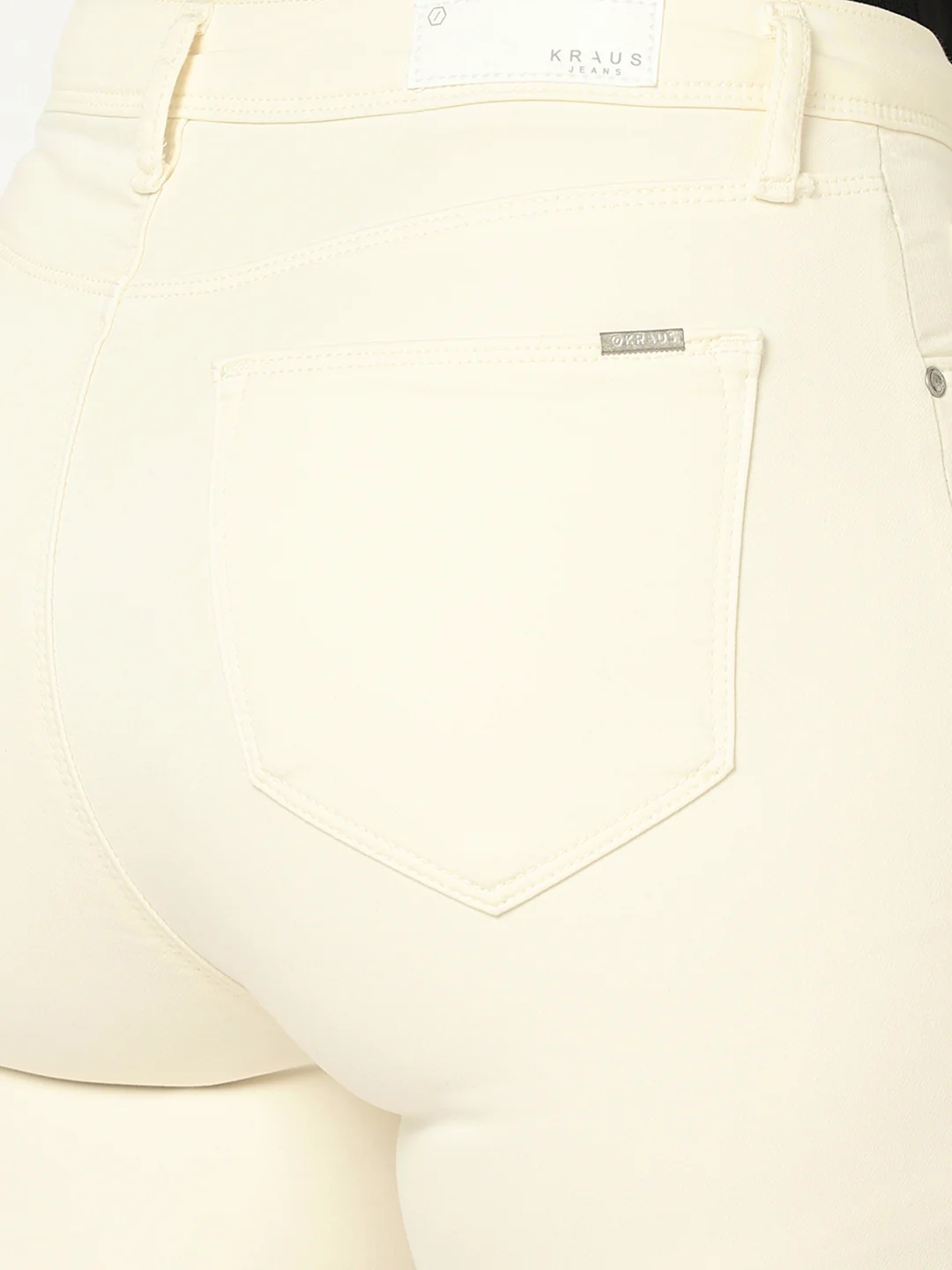 Women Ecru Sky High Skinny Jeans - Image 6