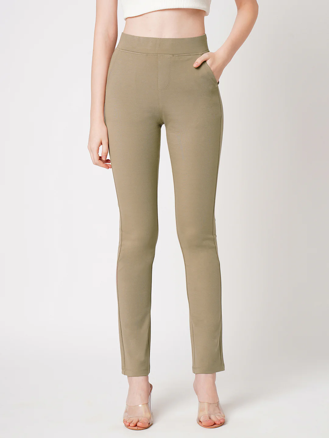 Women Fawn High-Rise Skinny Treggings - Image 2