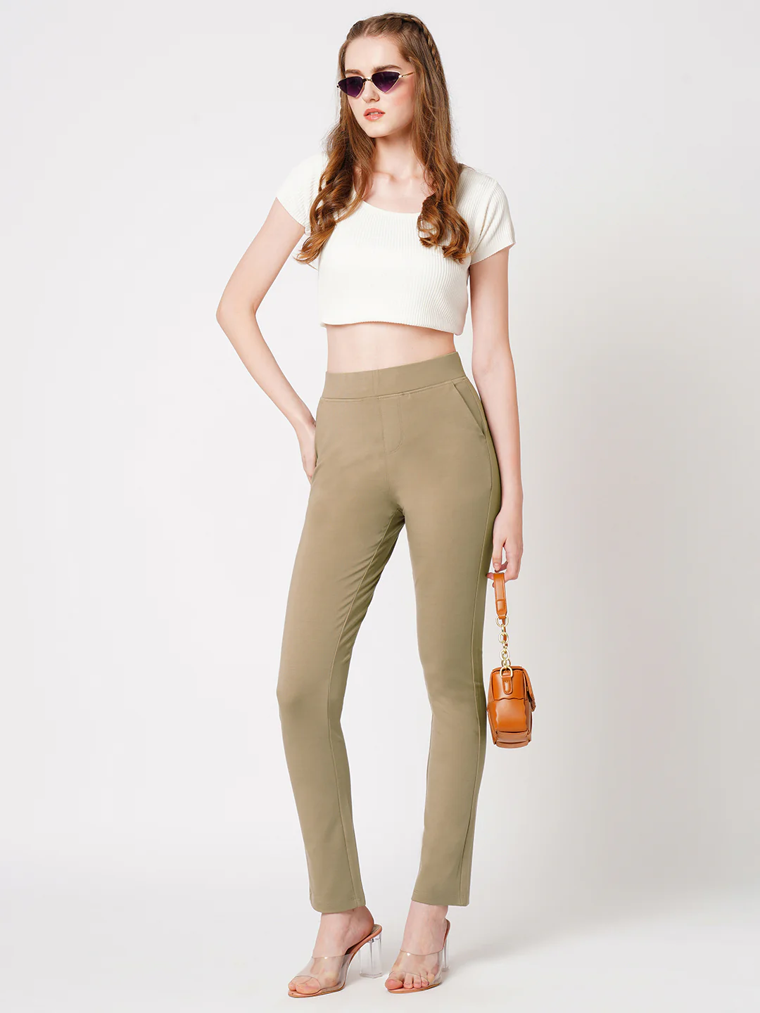 Women Fawn High-Rise Skinny Treggings - Image 4