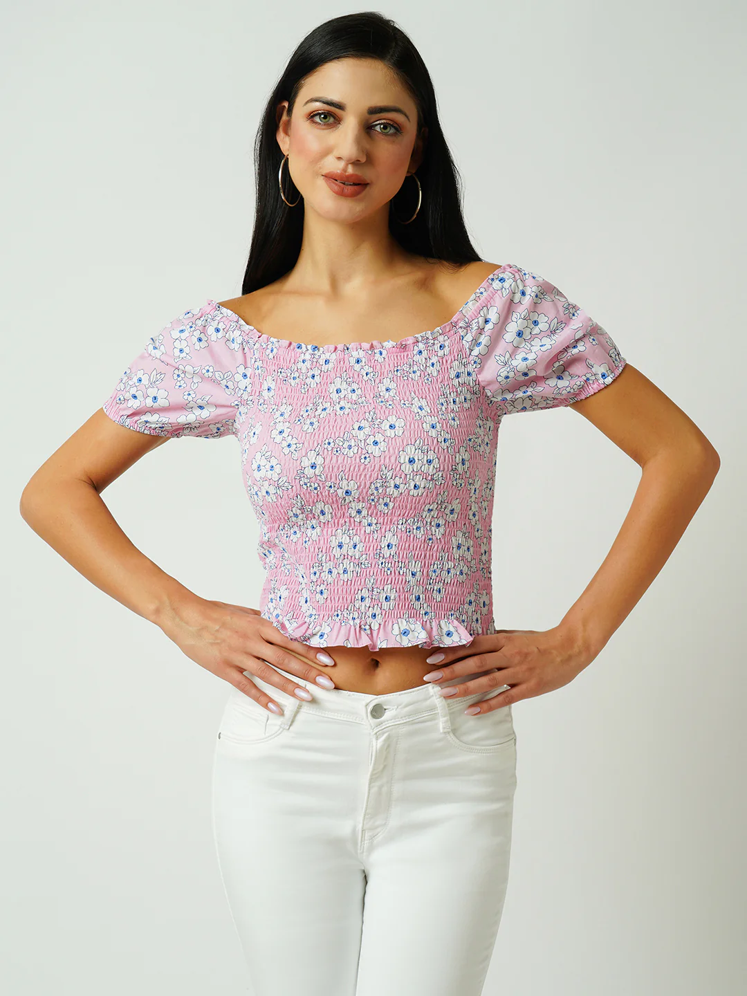 Women Floral Print Crop Top - Image 2
