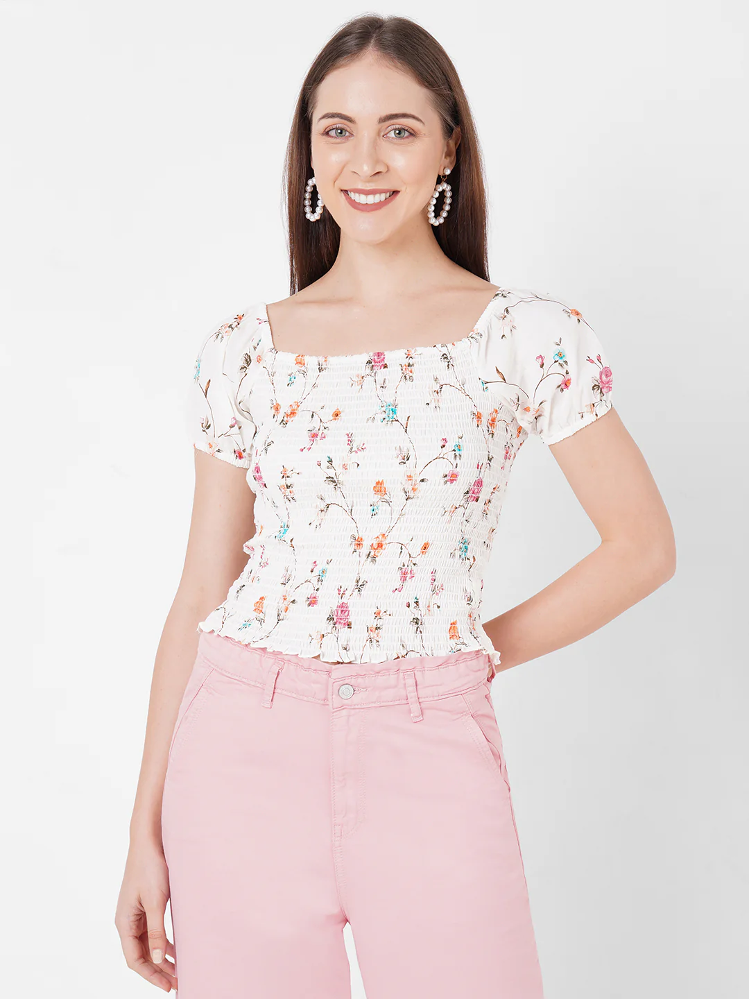 Women Floral Print Crop Top - Image 2