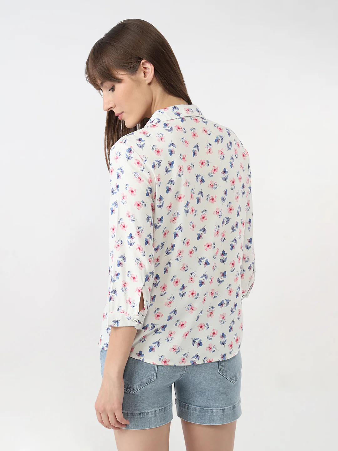 Women Floral Print Slim Shirt - Image 3