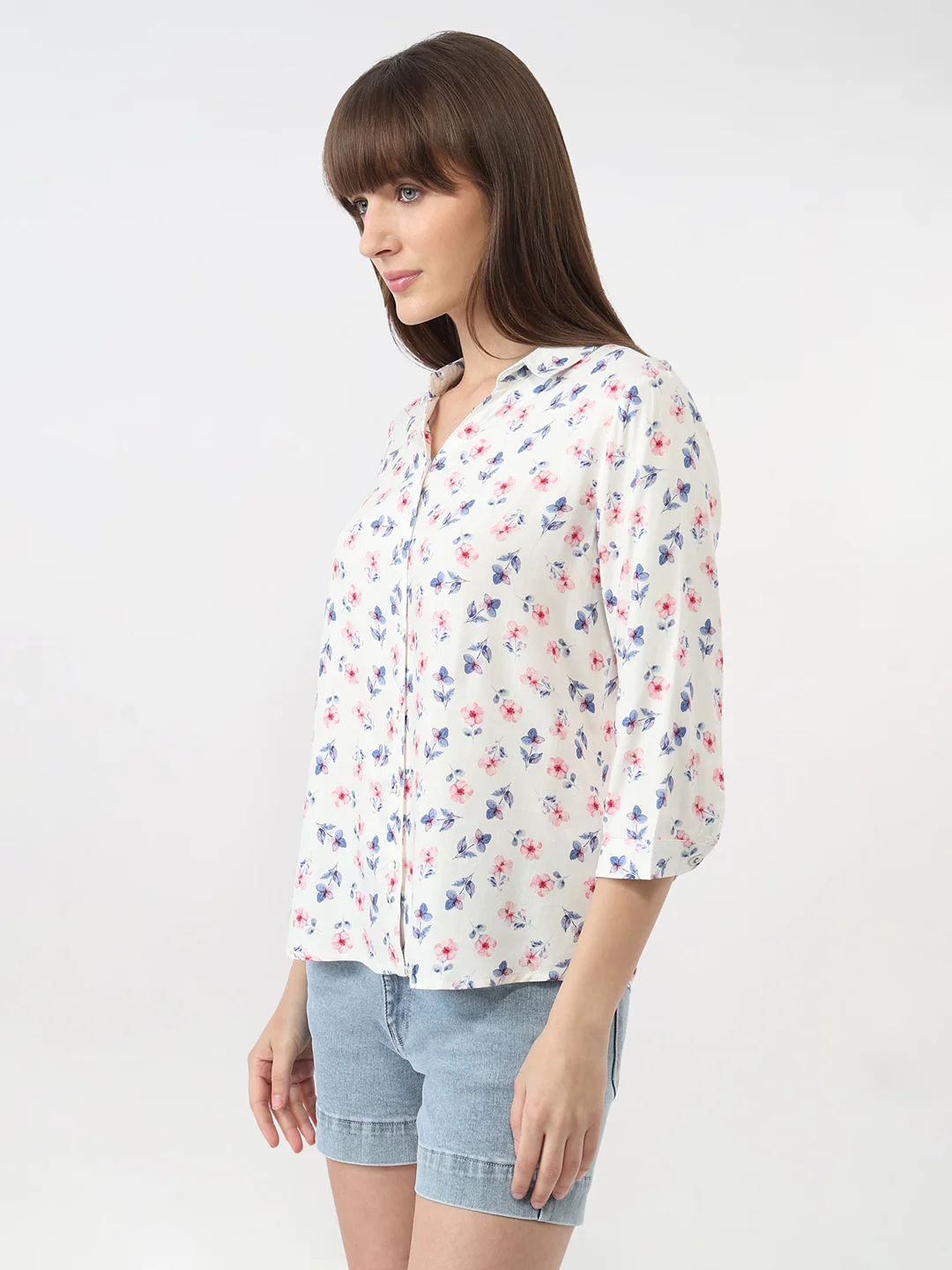 Women Floral Print Slim Shirt - Image 6