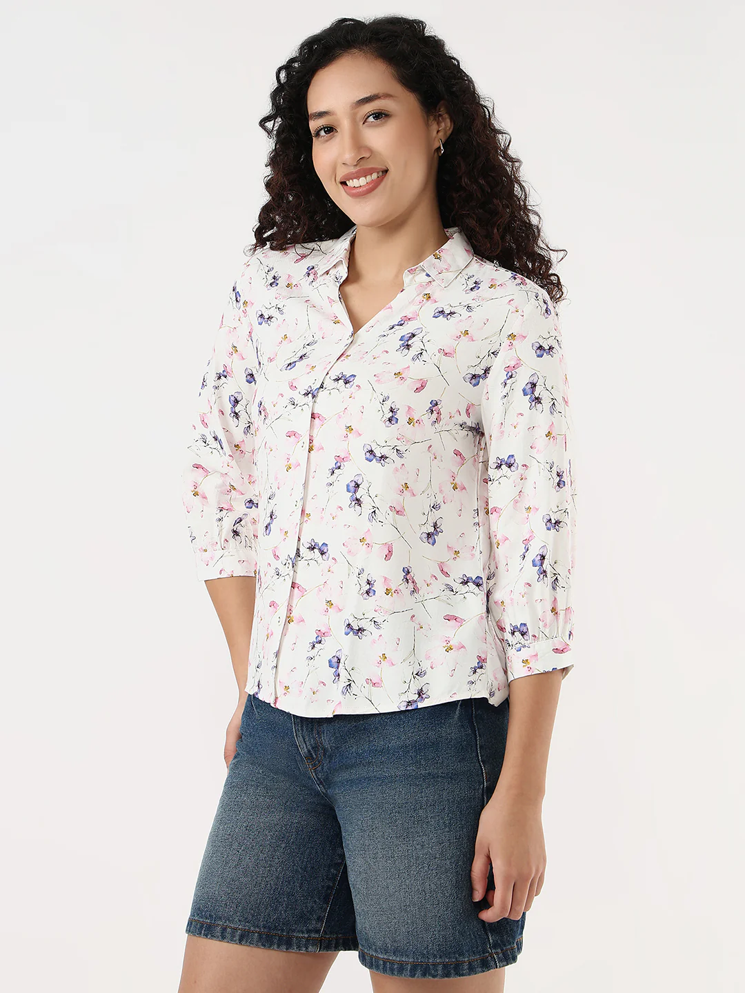Women Floral Print Slim Shirt - Image 6
