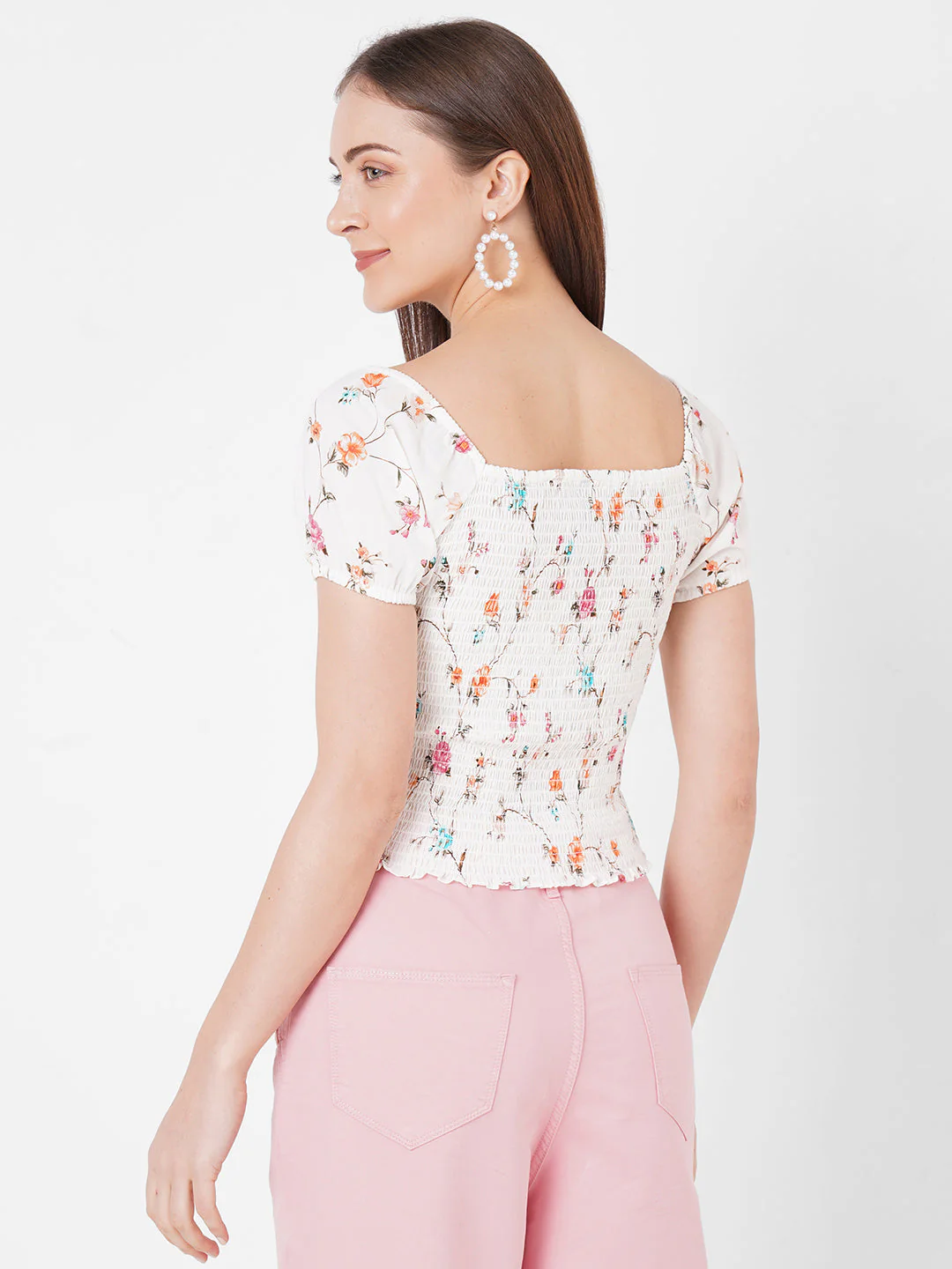 Women Floral Printed Crop Top - Image 3
