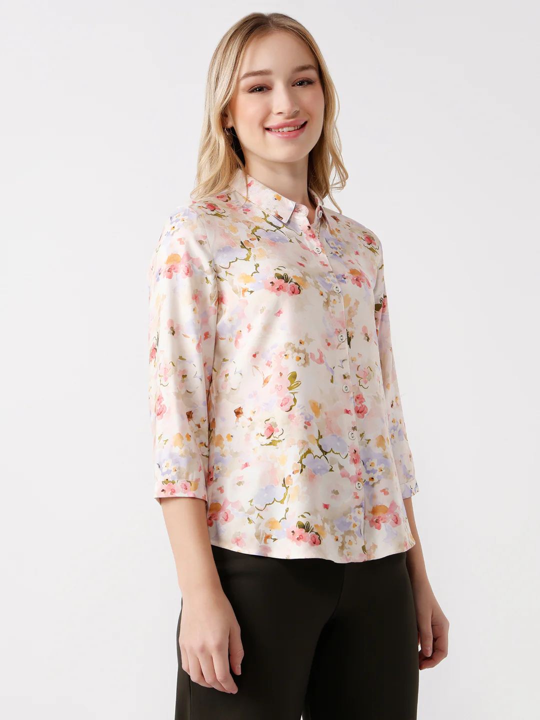 Women Flower Print Shirt - Image 4