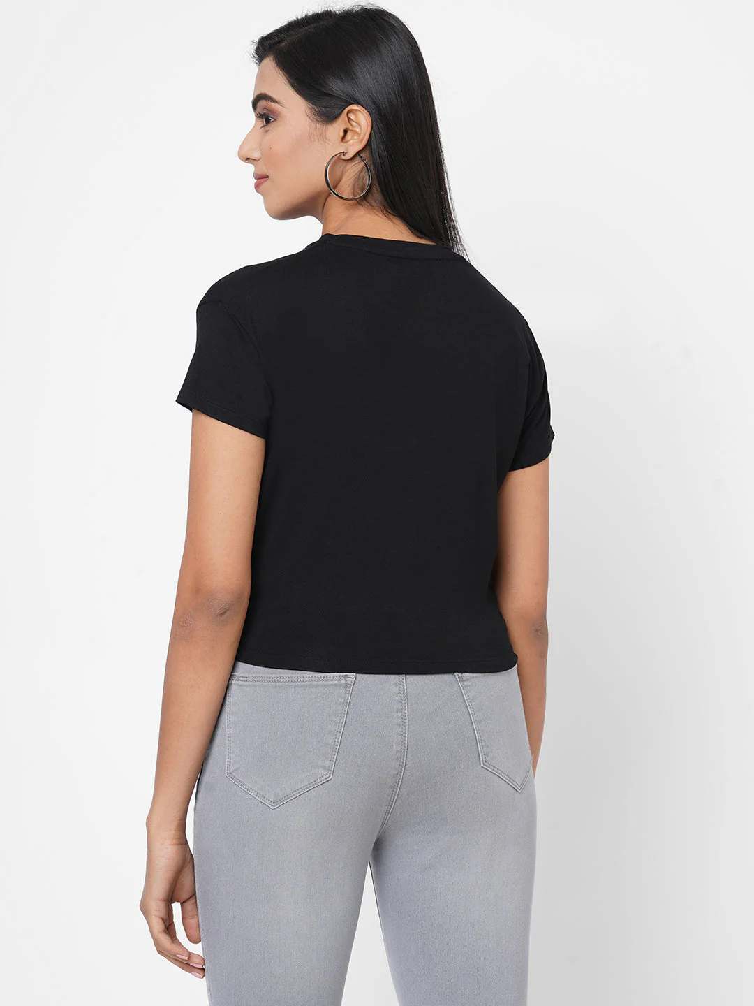 Women Front Styled Tie-Up Crop T-Shirt - Image 3