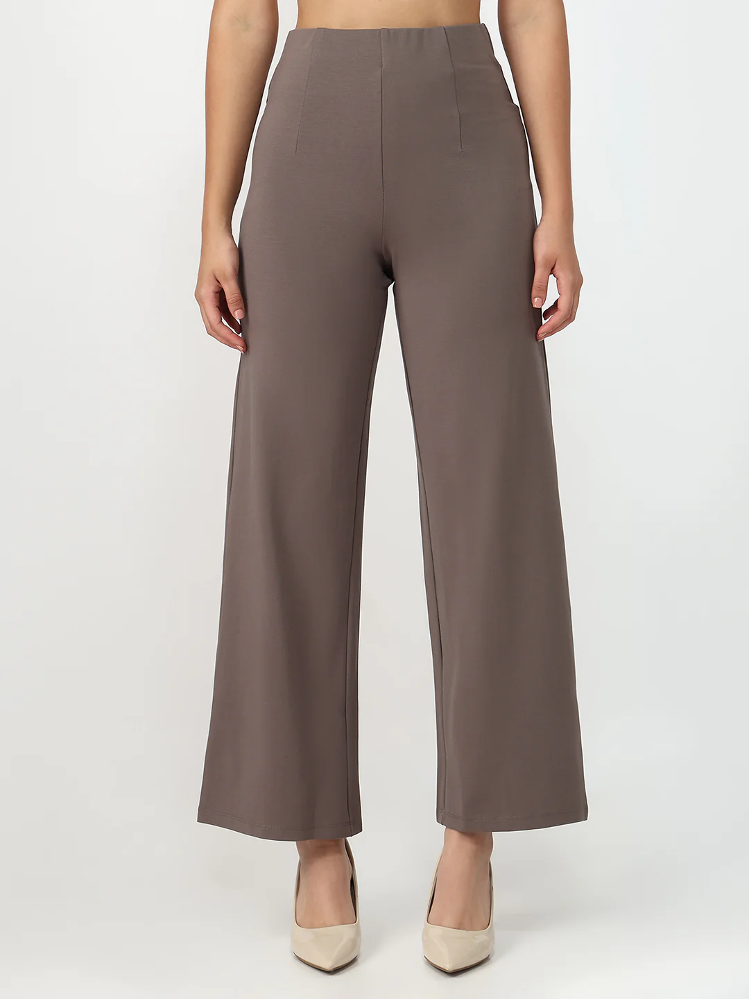 Women Frost Grey Wide Leg Treggings - Image 2