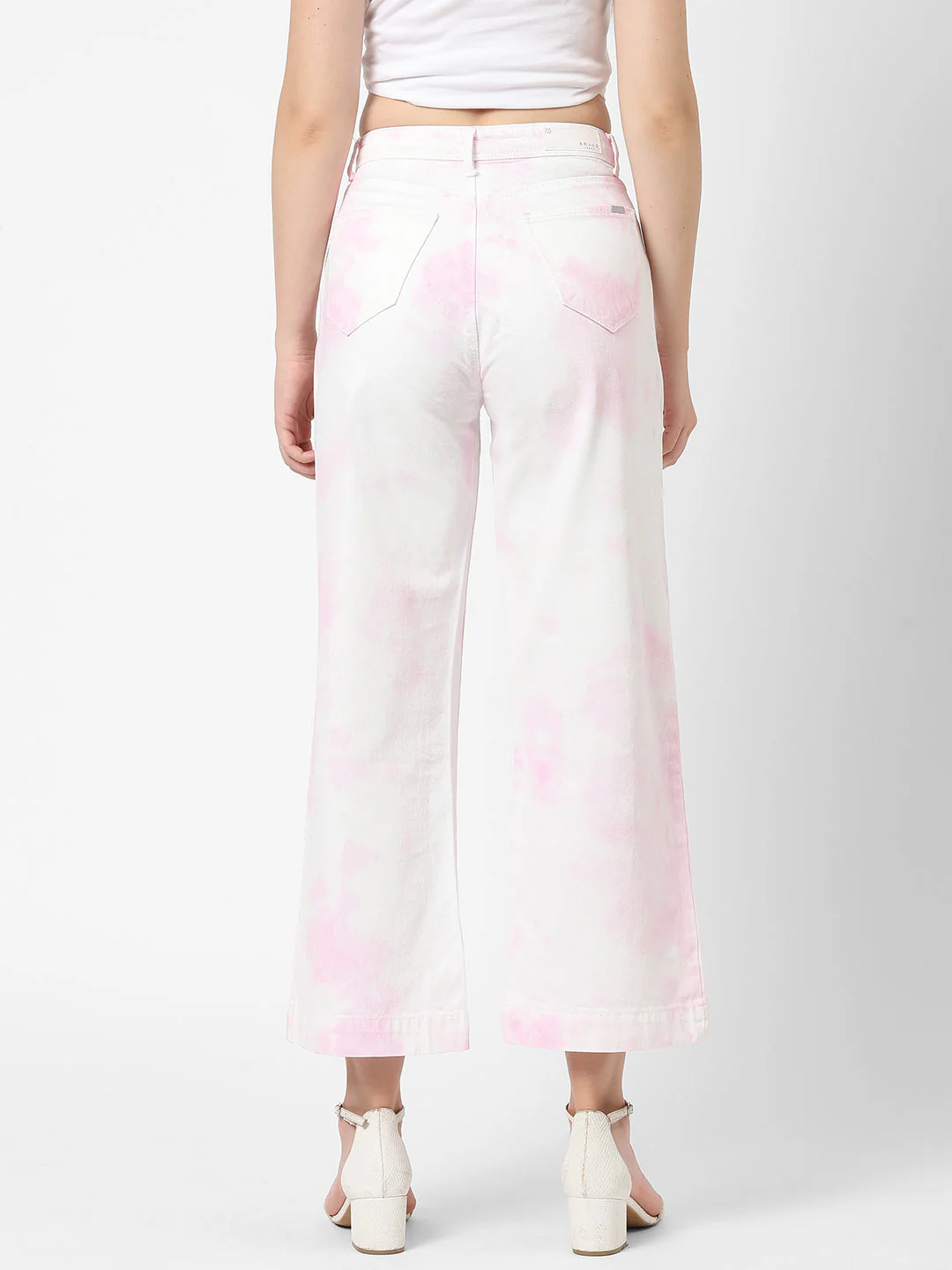 Women Fuchsia High-Rise Wide Leg Jeans - Image 3