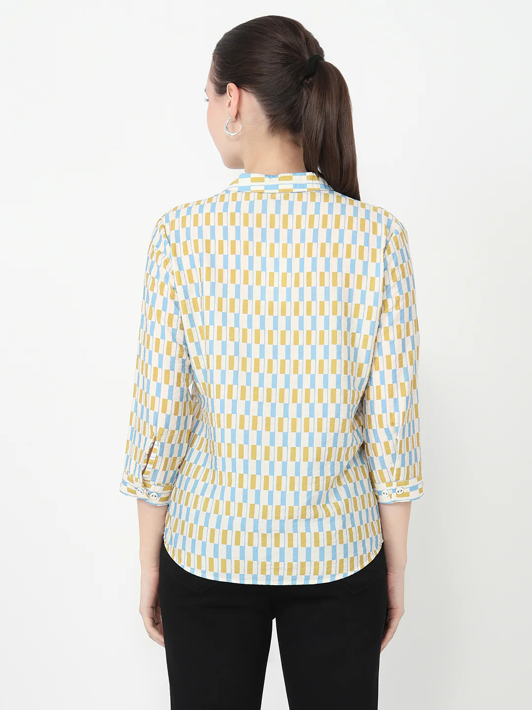 Women Geometric Print Slim Fit Shirt - Image 3