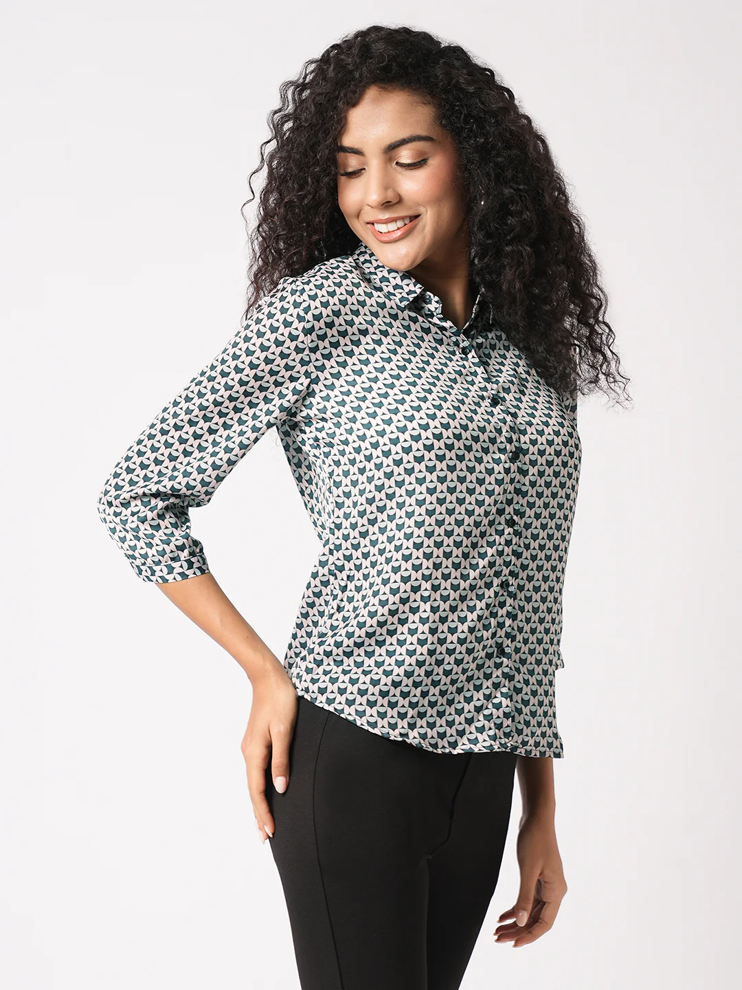 Women Geometric Printed Shirt - Image 6