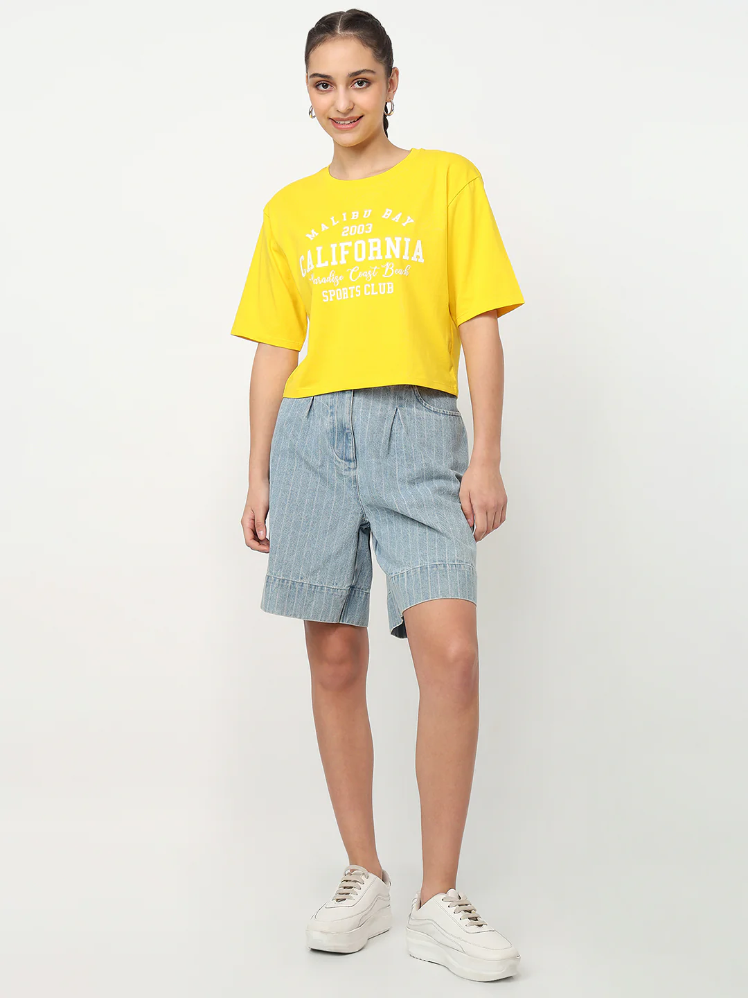 Women Golden Sunset Graphic Crop Tees - Image 4
