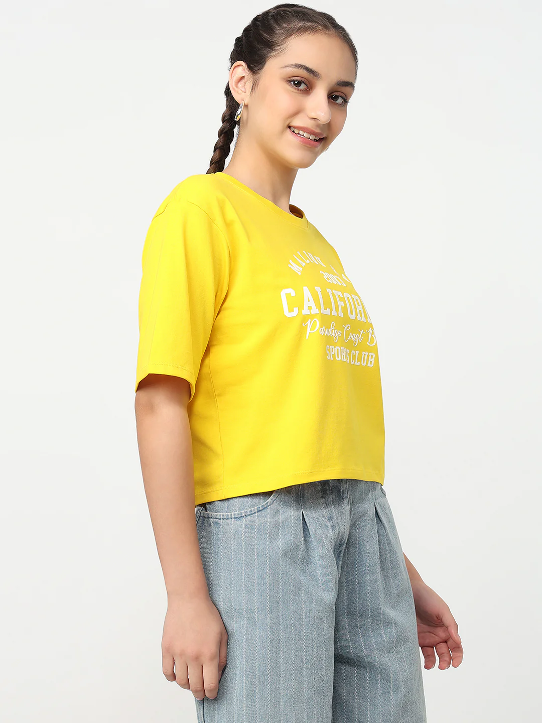 Women Golden Sunset Graphic Crop Tees - Image 5