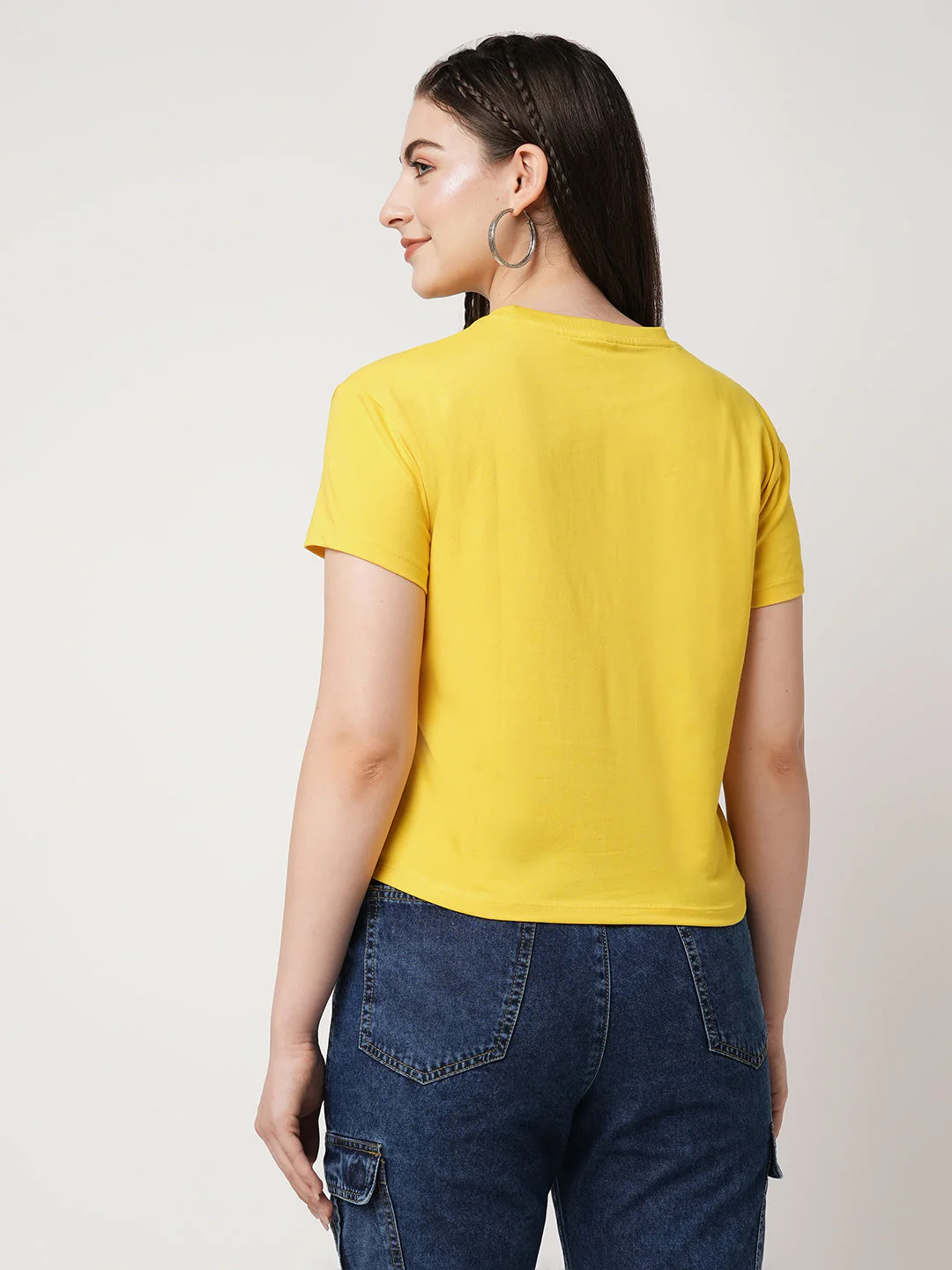 Women Golden Sunset Solid Slim T-Shirt - Image 4