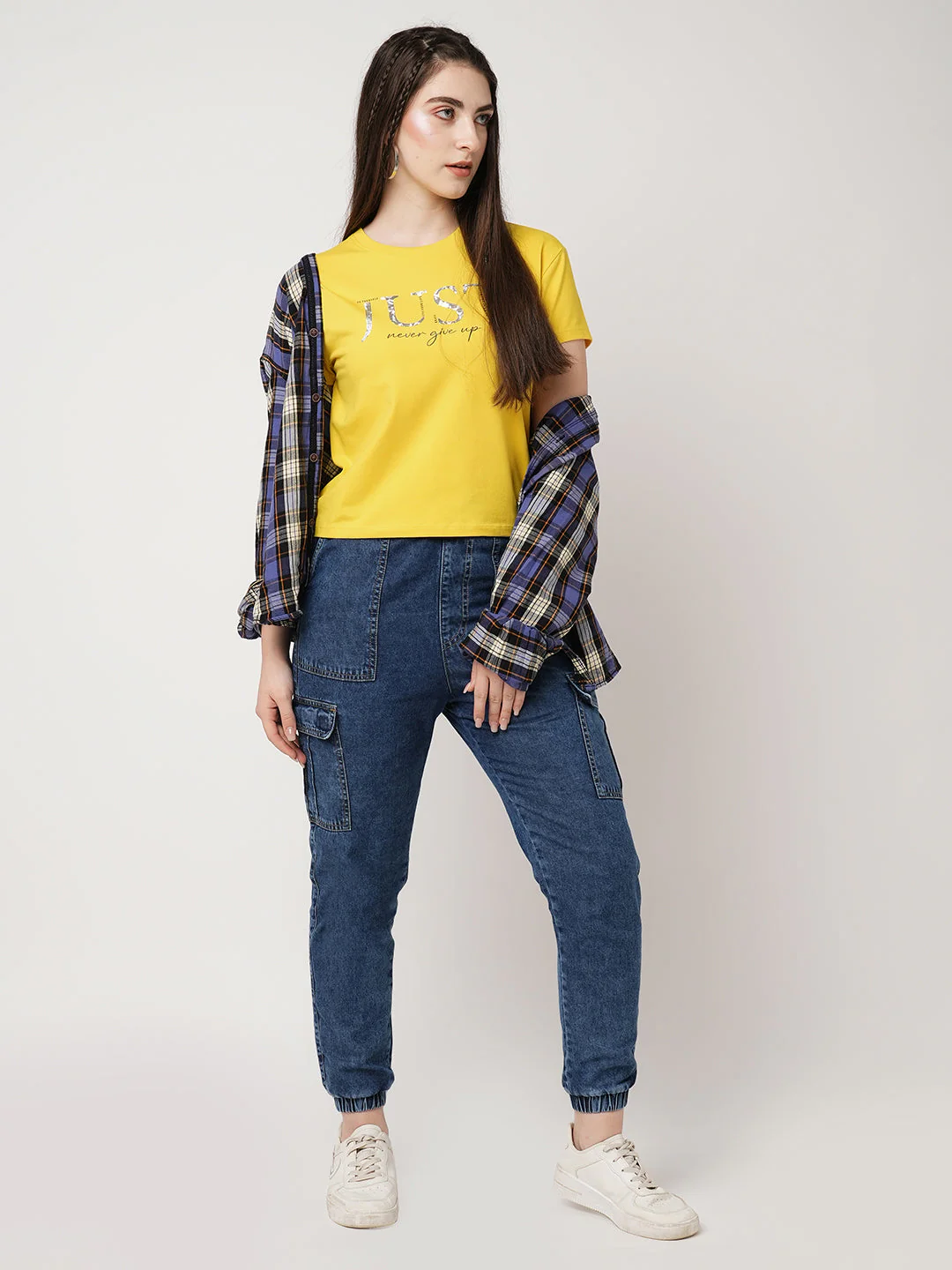 Women Golden Sunset Solid Slim T-Shirt - Image 2