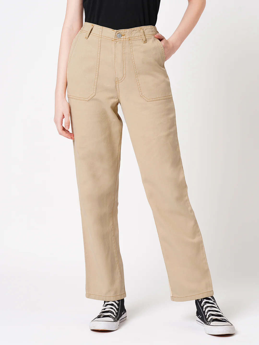 Women Granola High-Rise Straight Fit Jeans - Image 2