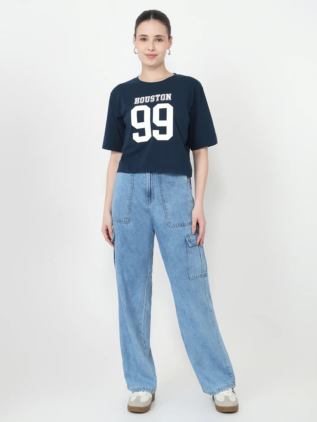 Women Graphic Crop Slim Fit Tees - Image 4