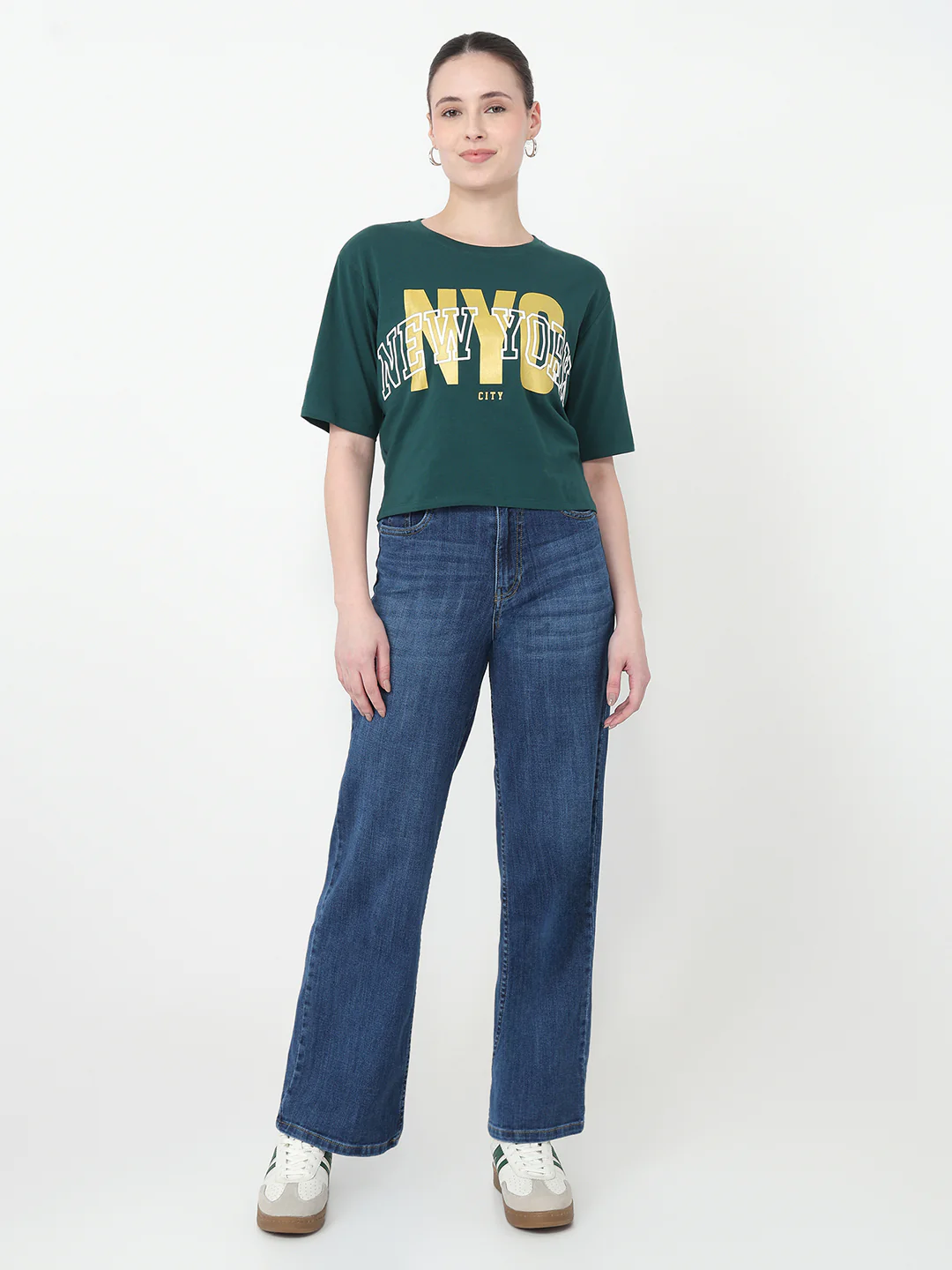 Women Graphic Crop Slim Fit Tees - Image 4