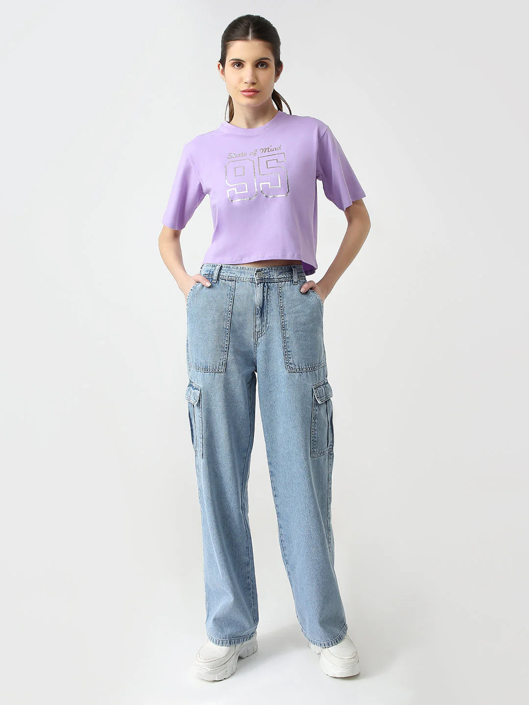 Women Graphic Crop Slim Fit Tees - Image 3