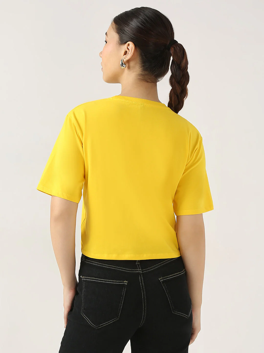 Women Graphic Crop Slim Fit Tees - Image 2