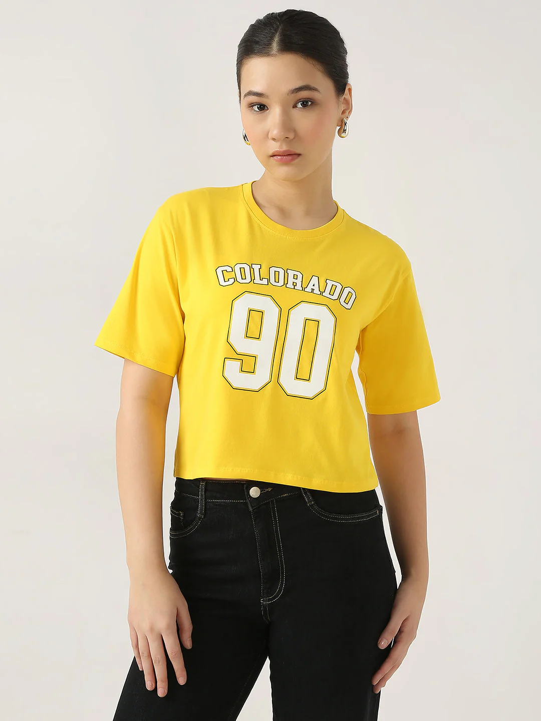 Women Graphic Crop Slim Fit Tees - Image 4